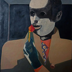 CURRYWURSTESSER II  1972  EITEMPERA 80,5 x 64 cm