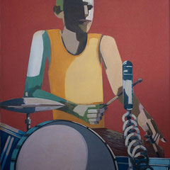 BASS GUITAR  1969  EITEMPERA 110 x 90 cm 