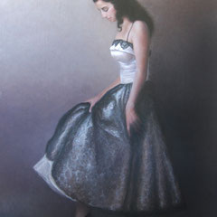 Myriam, Oil on canvas mounted on panel, 39 x 59 inches.