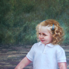 S.A.R. La Infanta Leonor, Oil on canvas mounted on panel, 20 x 22 inches.