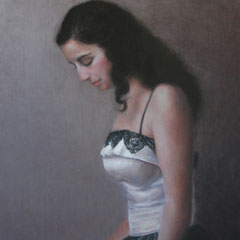 Detalle de Myriam, Oil on canvas mounted on panel
