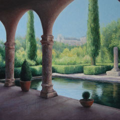 Segovia, Oil on canvas mounted on panel, 39 x 27 inches.