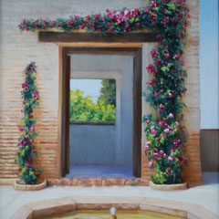 Andalucía, Oil on canvas mounted on panel, 13 x 21 inches.
