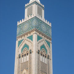 Bild: Turm der Moschee Hassan II