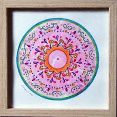 Mandala (aquarelle sur papier 300 grammes, encadré 20x20cm - 40€) ©B.Dupuis