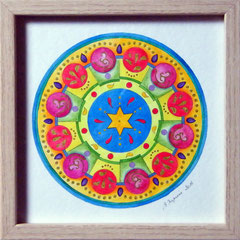 Mandala (aquarelle sur papier 300 grammes, encadré 20x20cm - 40€) ©B.Dupuis