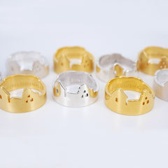 Ringe in Silber und Silber feingoldplattiert - mit matter oder glänzender Oberfläche, Größen nach Wunsch