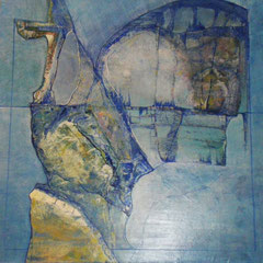 composition bleue - 80 x 80 cm