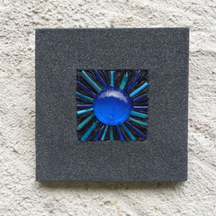 Galet de verre, Ardoise, Pâte de verre,  Poudre de lune