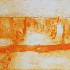 On the Mekong VI, 2017, Tetra Pak etching, 8,8 x 21,5 cm, 10 editions
