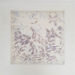 network - garden IV, 2020, woodcut on mosquito net and paper