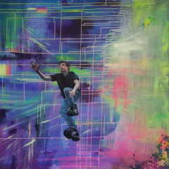 Der verlorene Sohn I, 2022, Acryl auf Leinwand, 100 x 100 cm