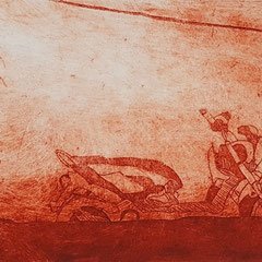 On the Mekong III, 2017, Tetra Pak etching, 8,8 x 21,5 cm, 10 editions