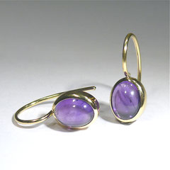 Ohrhänger Amethyst, 750/-Gelbgold