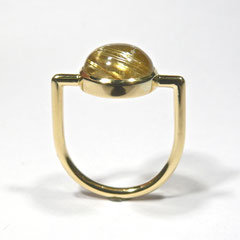 Ring Rutilquarz , Gelbgold