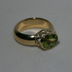 Ring Peridot, SterlingSilber/Gelbgold