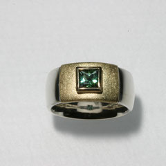 Ring Turmalin, SterlingSilber/Gelbgold
