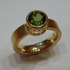 Ring Turmalin, Gelbgold