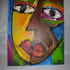 29. Schilderij, 2 Zielen 1 Gedachte, ↨ 50 cm ↔ 40 cm, € 75