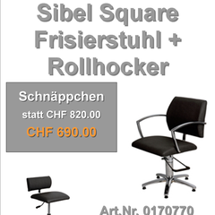 Sibel Square Frisierstuhl + Rollhocker