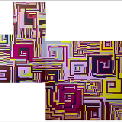 Puzzle (3 pièces) Acrylique sur toile marouflée sur bois (150x160cm)