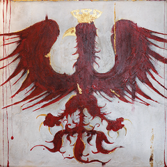  "Adler": Acryl auf Holz / Gold / Schlagmetall  80 x 80 cm   I  V