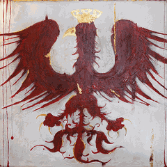 "Adler": Acryl auf Holz / Gold / Schlagmetall  80 x 80 cm   I  VERKAUFT
