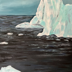 Gletscher, 60 x 80 cm, Acrylfarben auf Keilrahmen, datiert und signiert 2023