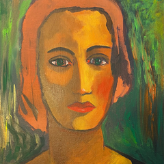 Paula, 30 x 40 cm, Acrylfarben auf Malkarton, datiert und signiert 2024