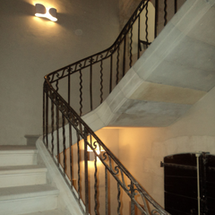 Restauration d'un escalier à limon XVII° à Uzès (30)