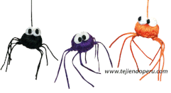 arañas de halloween tejidas a crochet - halloween spiders