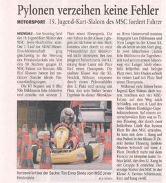 Zeitungsbericht vom Lauf des MSC 2010