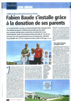 Inauguration 15000 poules bio Filières Avicoles Septembre 2012