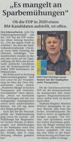 Artikel der Stimberg Zeitung vom 20.02.2019