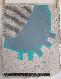 "o.T" 2011 linocut on handmade paper