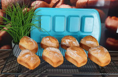 Schnelle Dinkelbrötchen Minikuchen Form Pampered Chef