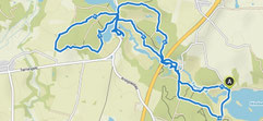 Karte mit der Wanderroute Tørning Mølle in Dänemark