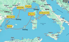 Bild: Karte Westliches Mittelmeer