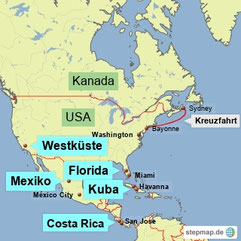 Karte Nord- und Mittelamerika