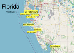 Bild: Karte von der Westküste Floridas