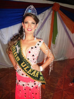 Reina de la extensión en El Carmen de la Uleam, Gema María Cedeño Barreiro. Manabí, Ecuador.