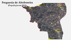 Aboboreira - Número de habitantes dos lugares, em 2011