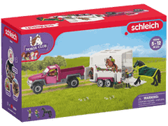 Schleich Pickup mit Pferdeanhänger.