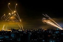Raketenbeschuss der Hamas am 14.05.2021 vom Gazastreifen auf Israel