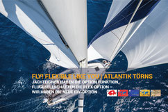 Segelyacht mit gesetzten Segeln von oben – FLY! Flexible Like You Atlantik Törn