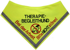 Therapie-Begleithhund, Hundehalstuch,Bei der Arbeit, neongelb
