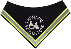 Halstuch, Hundehalstuch, schwarz, bestickt mit TherapieBegleithund im kreis