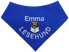 Halstuch bestickt, Lesehund