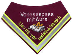 Vorlesespaß, Halstuch, Hundehalstuch bestickt, lesehund