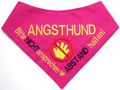 Angsthund, Halstuch, pink, Baumwolle, Signaltuch